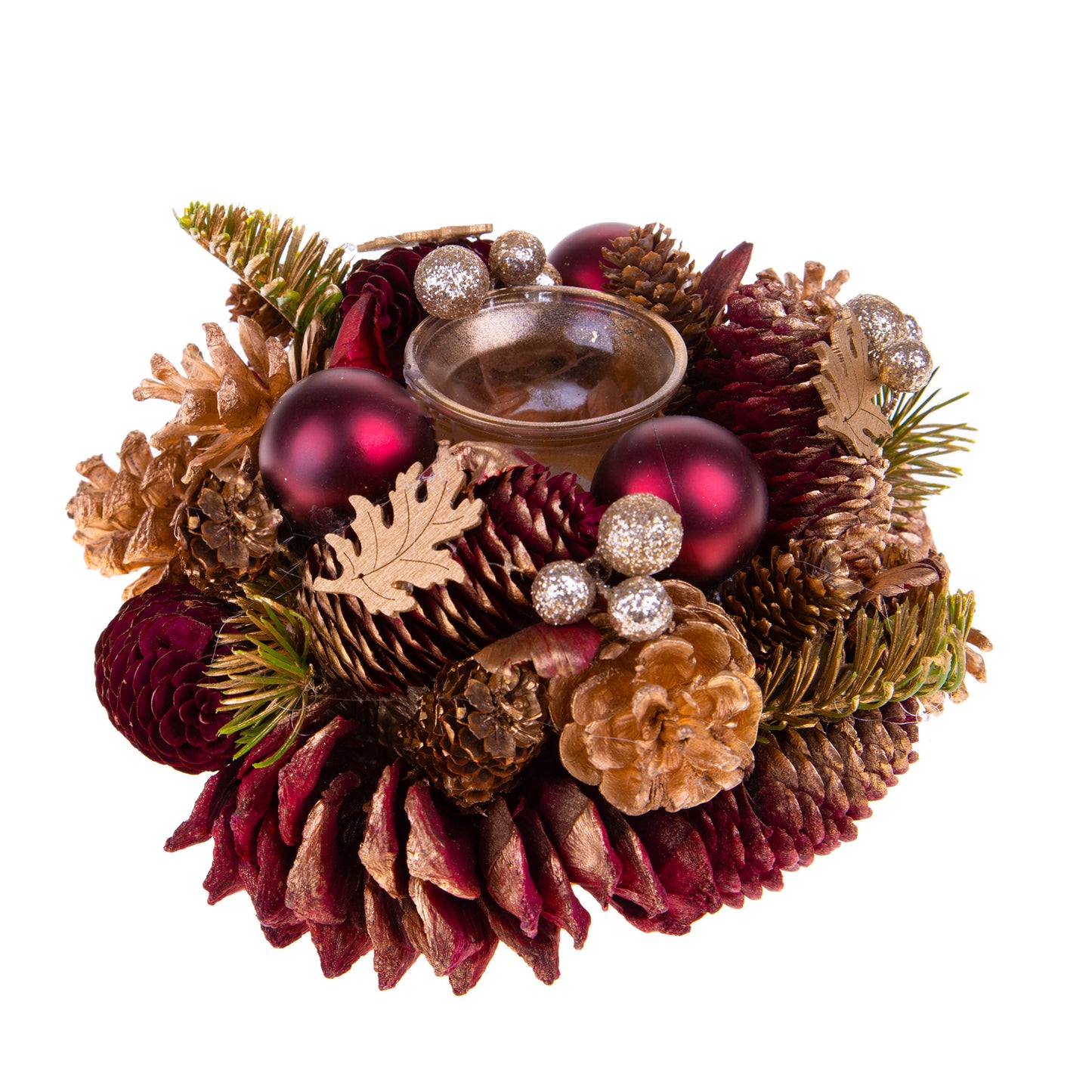 Ghirlanda Centrotavola Natalizia con Candela