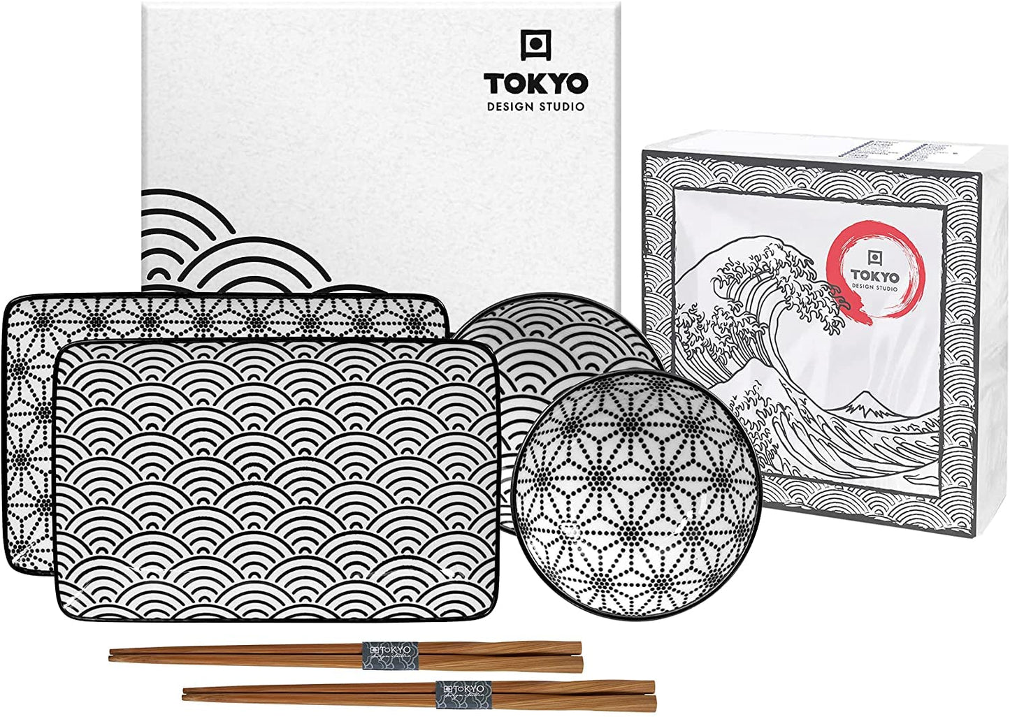 Set di Piatti Giapponesi in Porcellana di Tokyo Design Studio – 8 Pezzi