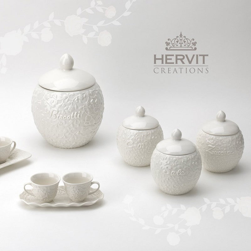 HERVIT Set 3 barattoli in porcellana