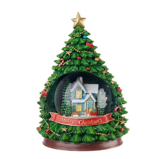 Boule de Neige con Albero di Natale e Casetta – Storie Natalizie di L’Oca Nera