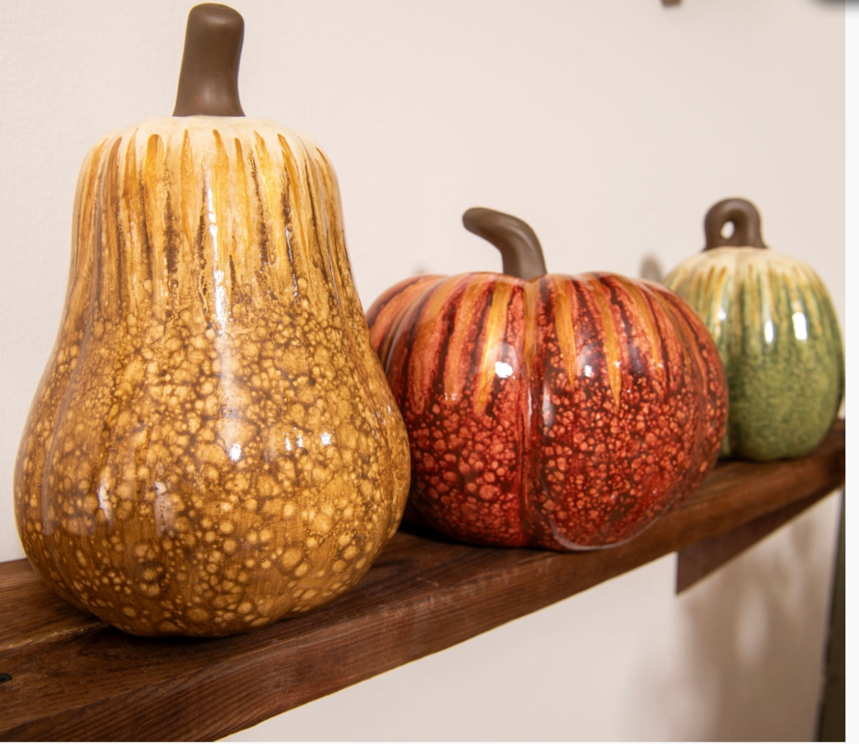 Zucca decorativa in terracotta verde – H18 cm