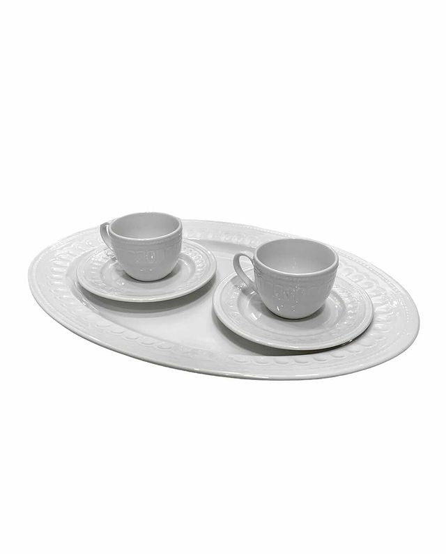 Vassoio ovale in new bone china – Collezione Senzatempo di Brandani