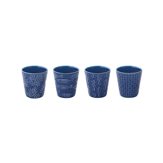 Set 4 bicchierini da caffè Sea Life in porcellana | EASY LIFE