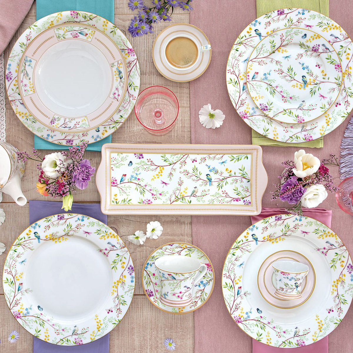 Servizio di Piatti in Porcellana “Birds Melody” di Easy Life – 18 Pezzi