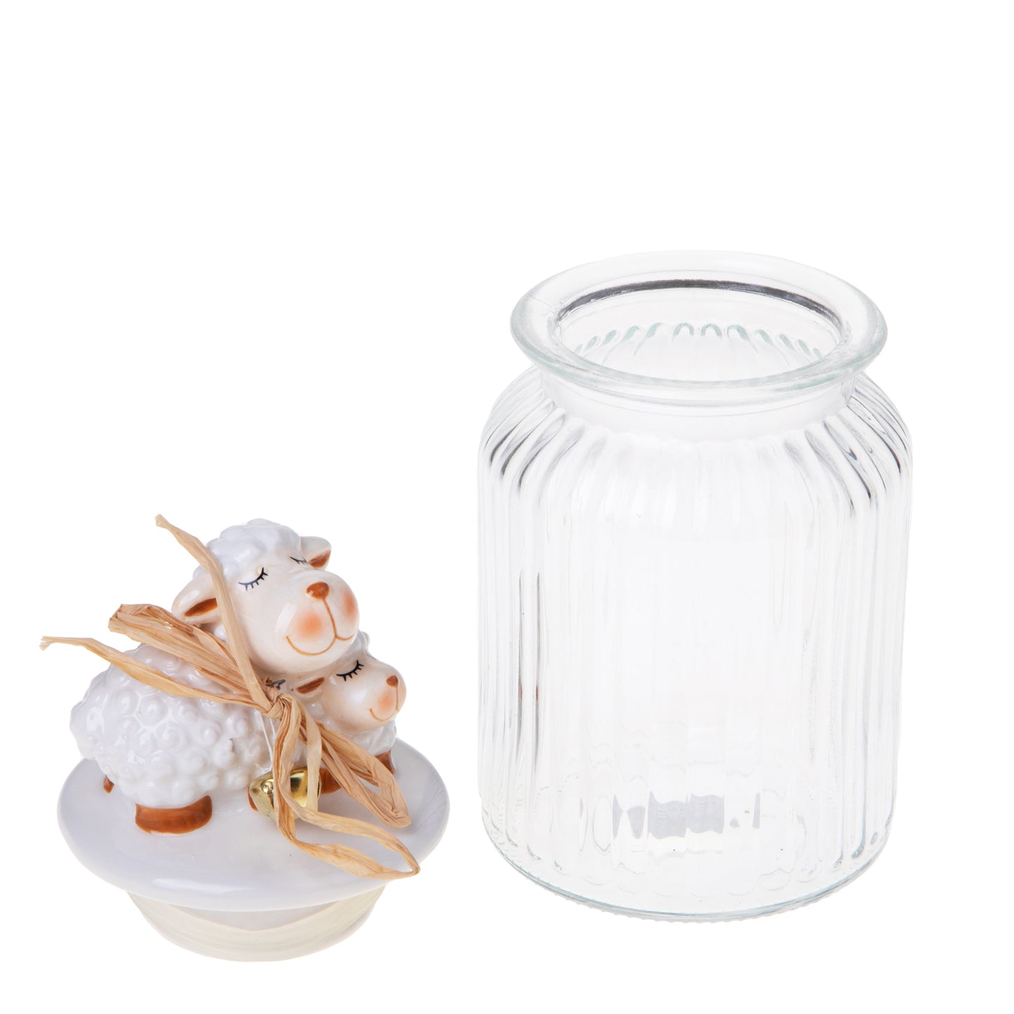 Barattolo con coperchio con pecorelle di Bianchi Dino