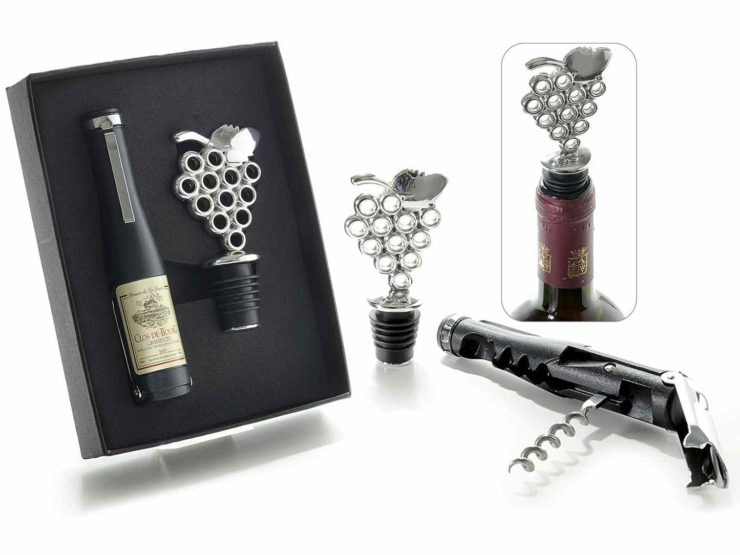 Set Apribottiglia e Tappo a Grappolo – Idea Regalo Vino