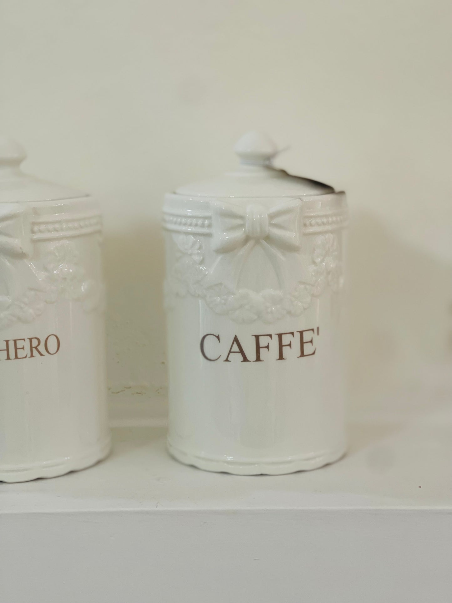 Set 3 barattoli in ceramica bianca |L’Arte di Nacchi