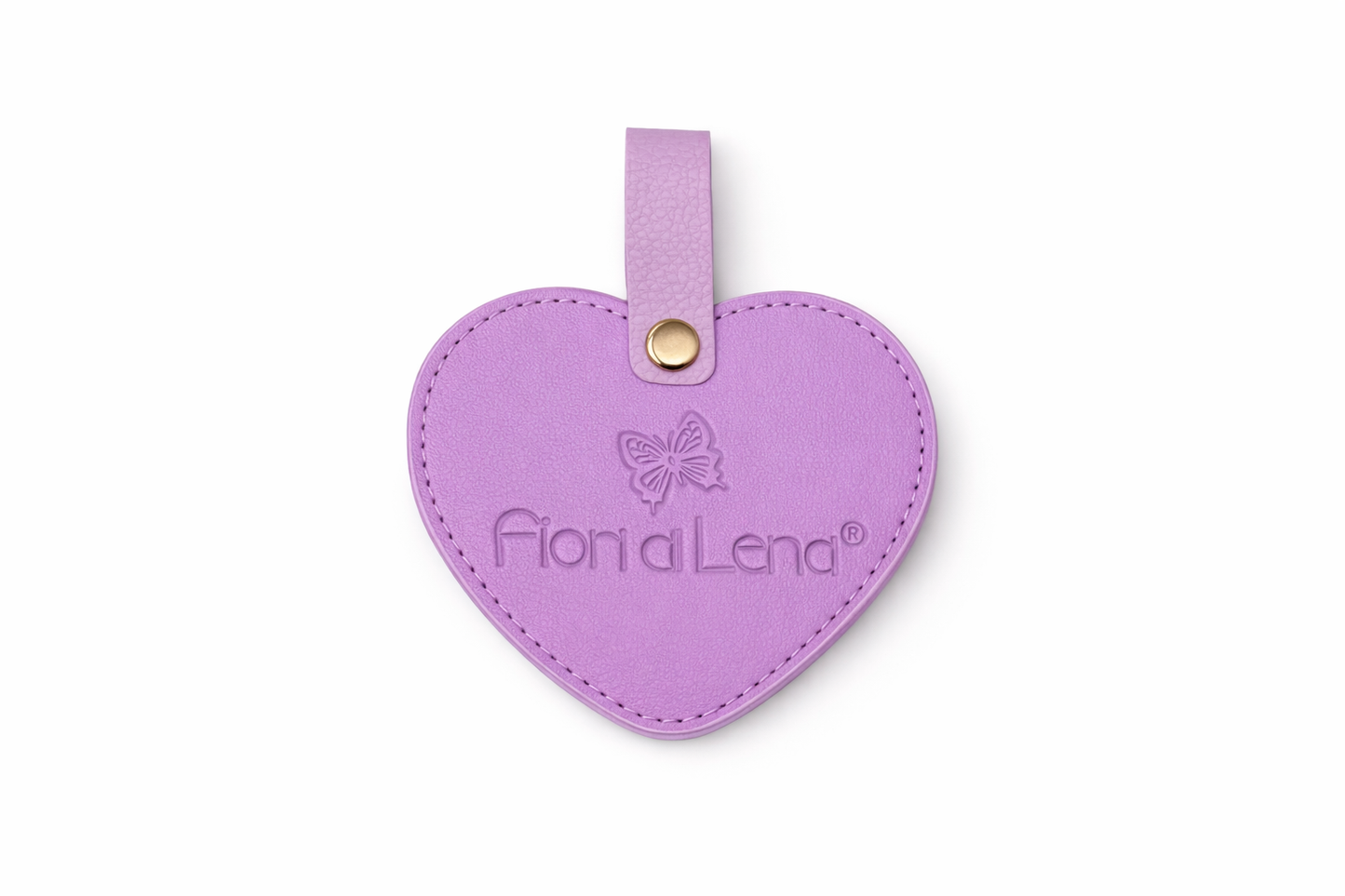 Specchietto da borsa cuore con custodia – Fiori di Lena