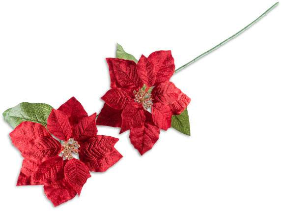 Ramo di Stelle di Natale Artificiali in Stoffa