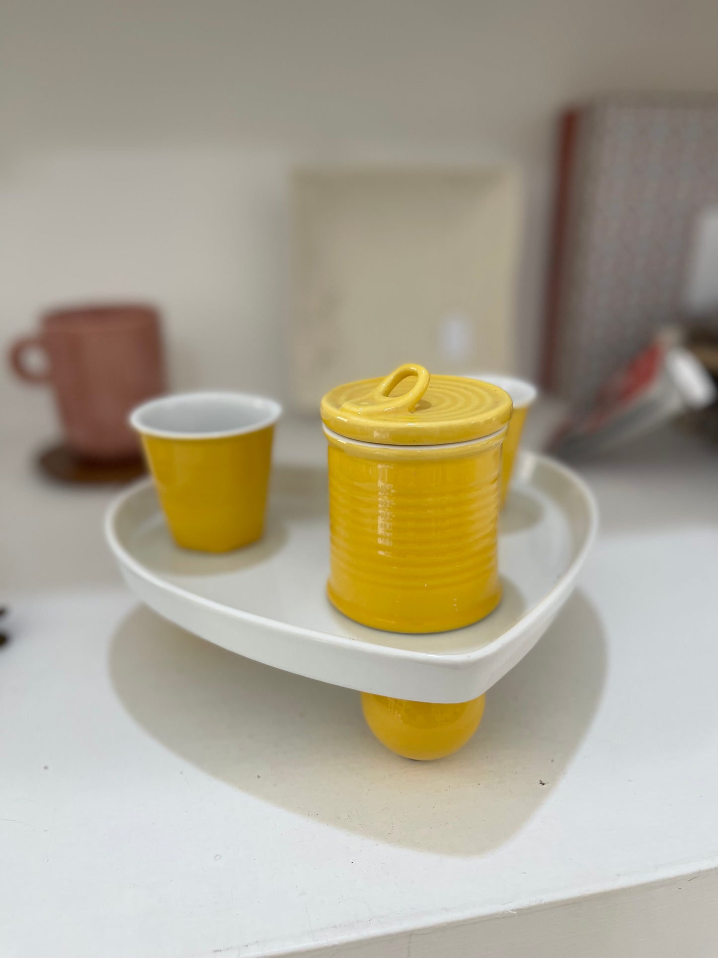 Set colazione in ceramica con vassoio a cuore | Brandani