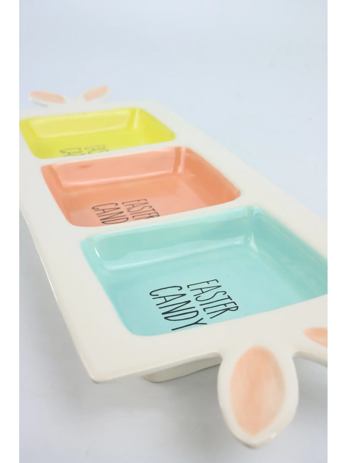 Hoff-Interieur - Antipastiera pasquale 3 Scomparti “Easter Candy” con Orecchie di Coniglio