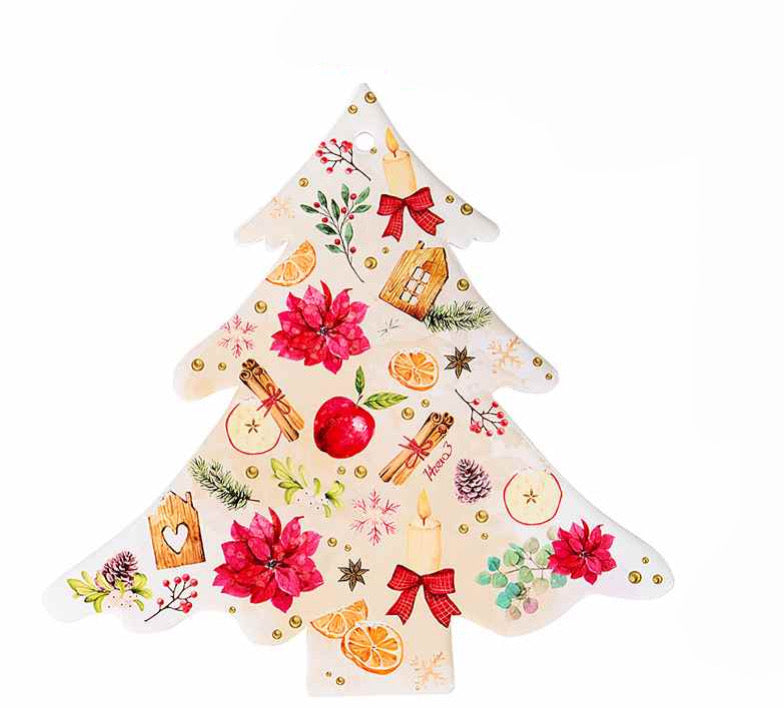 Sottopentola in Ceramica con Base in Sughero a Forma di Albero