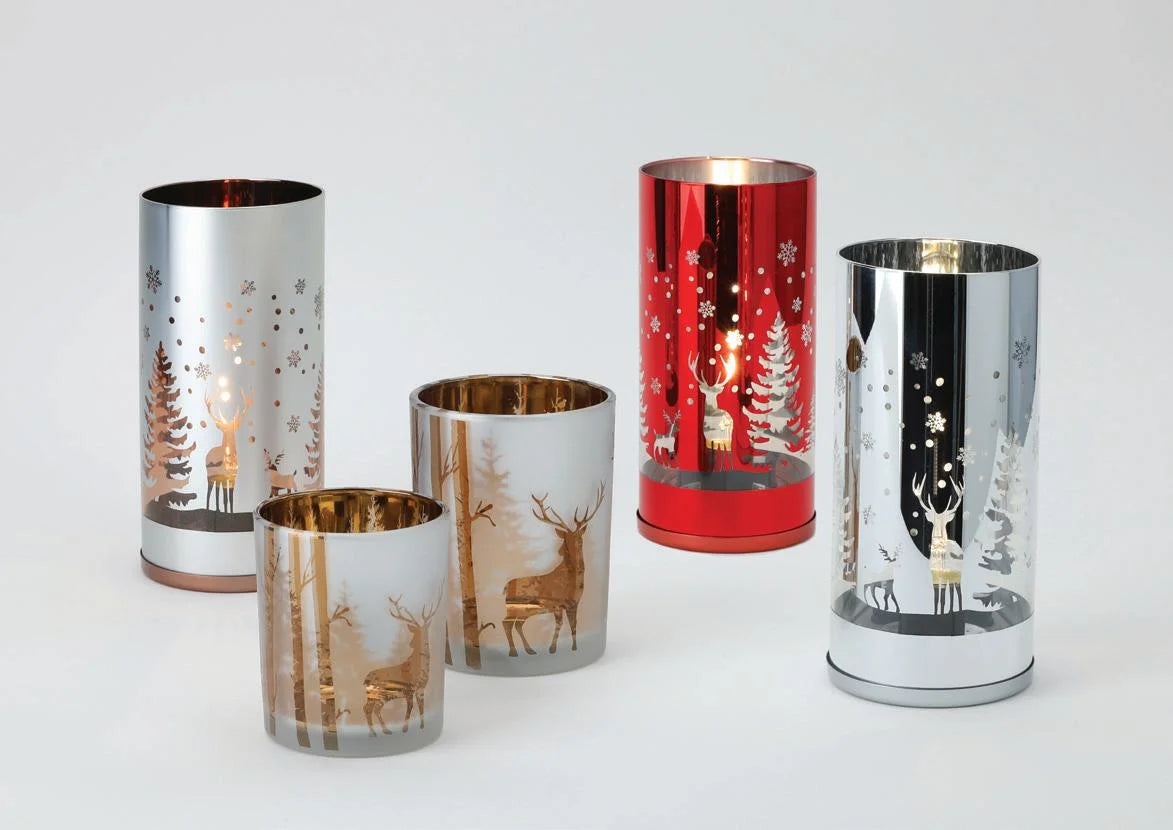 Hervit Lampada in Vetro Rosso Natalizia