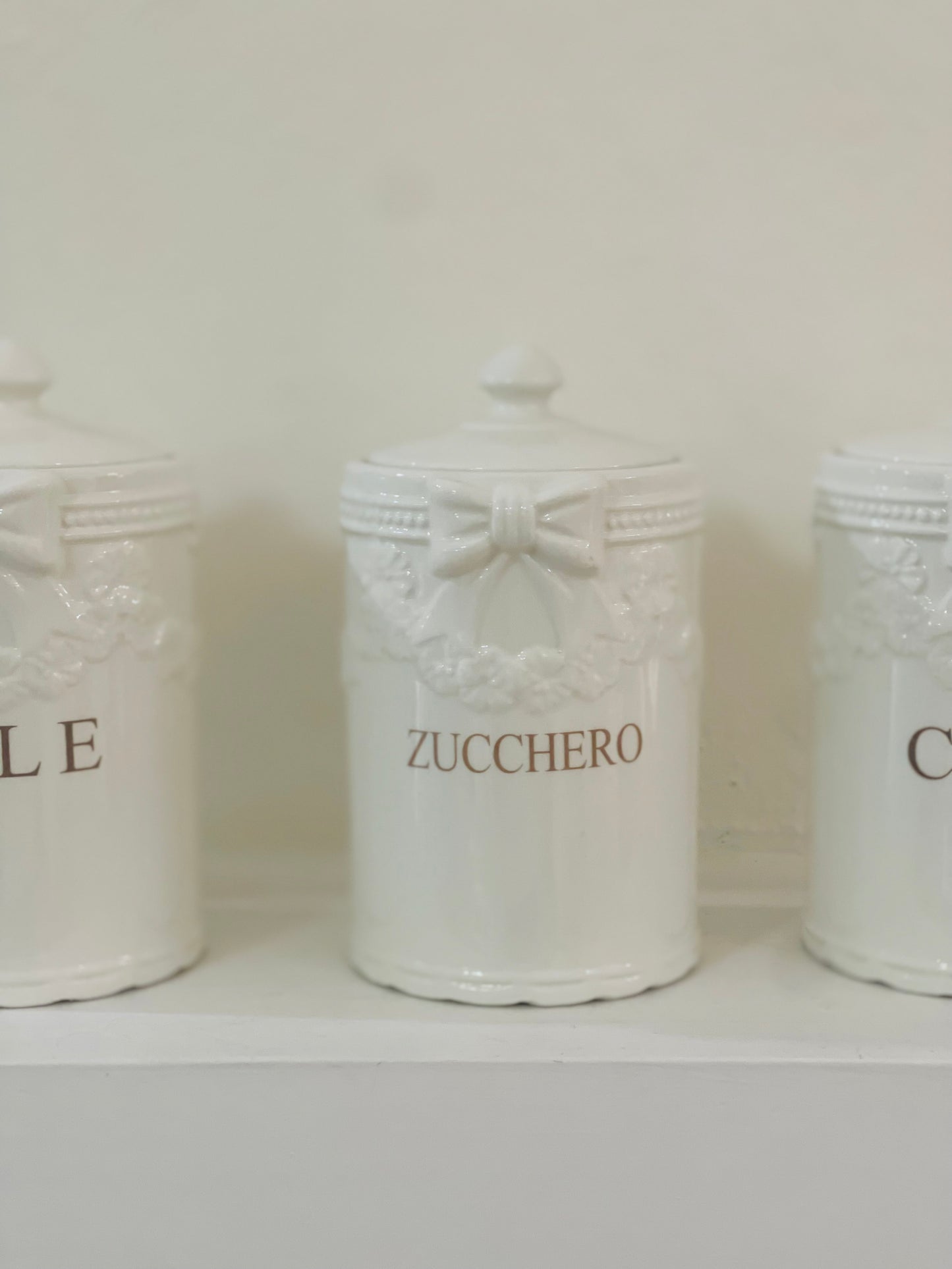 Set 3 barattoli in ceramica bianca |L’Arte di Nacchi