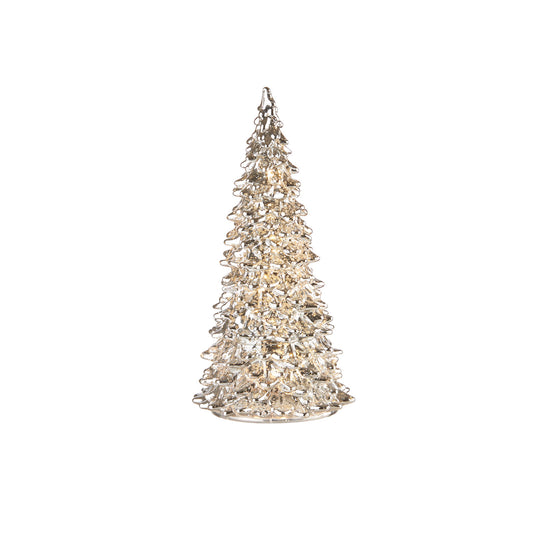 ALBERO ARGENTO CON LED  COLLEZIONE SENTIERO DI CRISTALLO L'OCA NERA