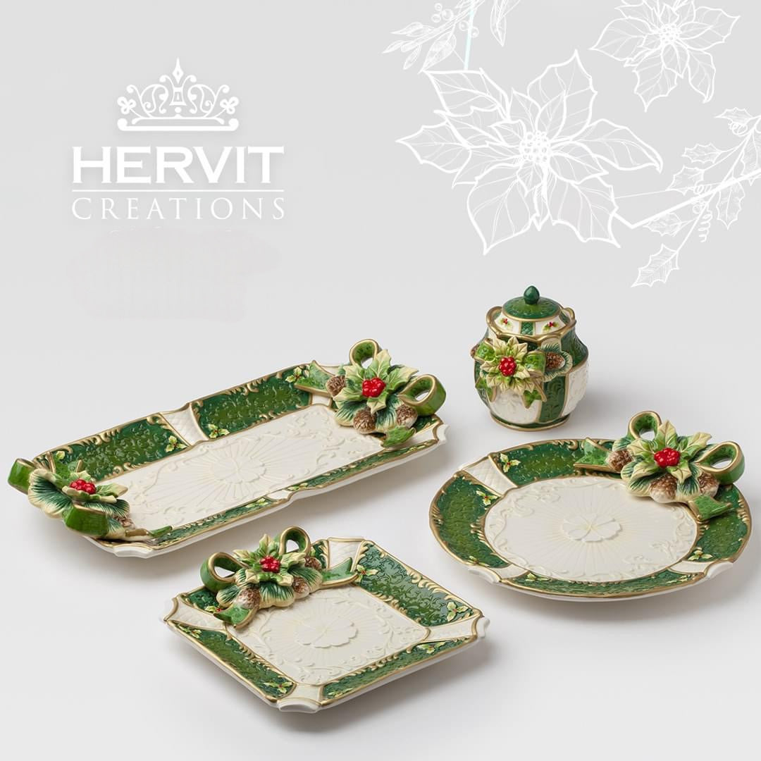 Hervit - Piatto in Porcellana Poinsettia
