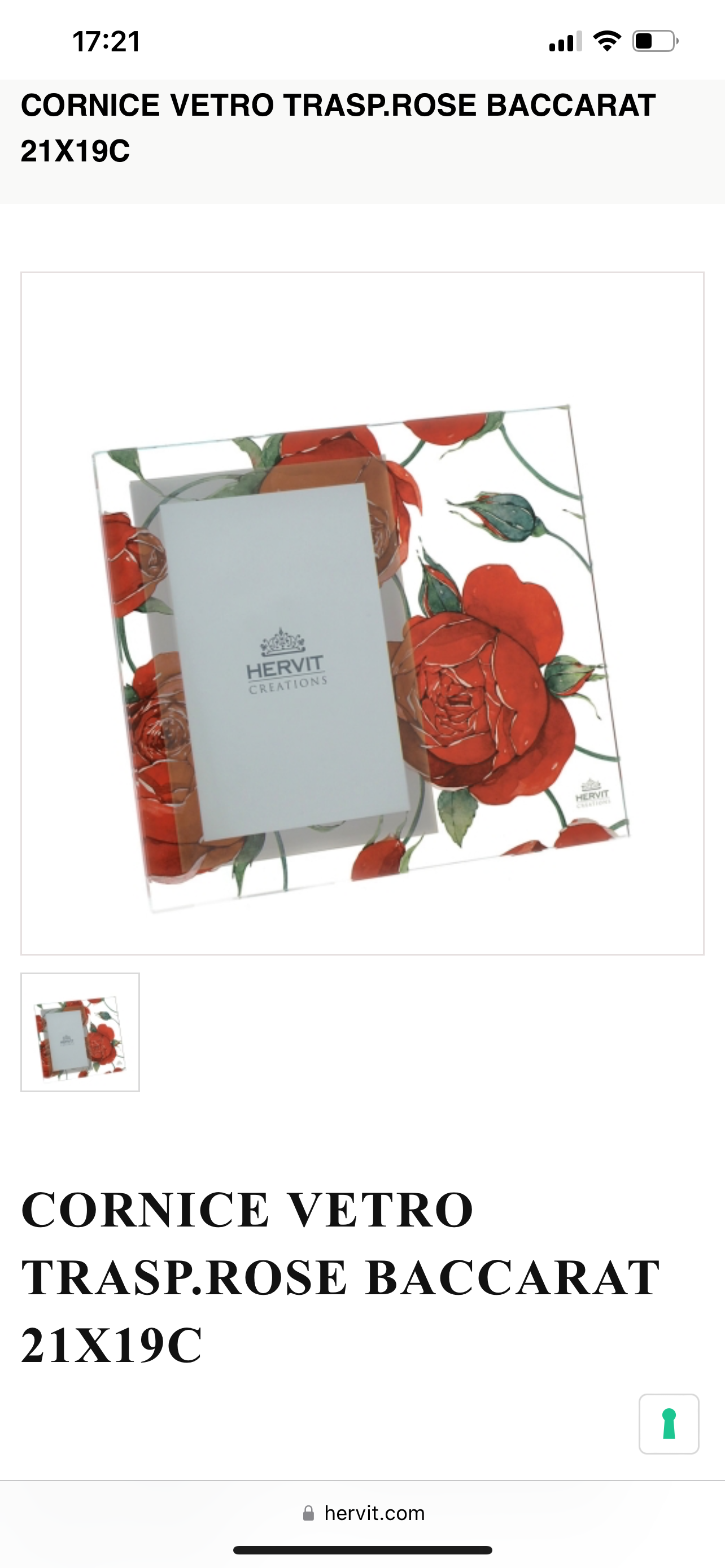 Cornice in Vetro Trasparente Rose Baccarat – Raffinatezza per i tuoi Momenti Speciali