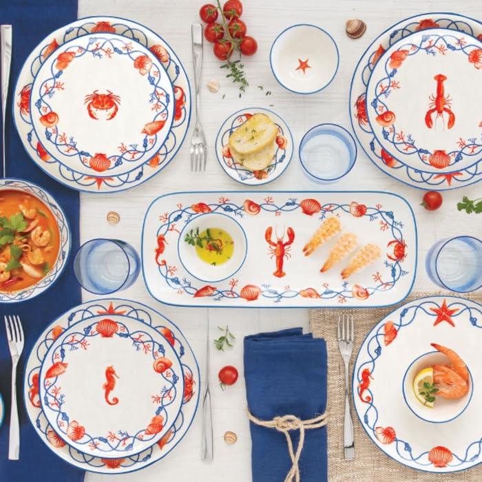 Set 4 Piatti Piani in Porcellana Ø26 cm – Collezione Côte de Mer | Easy Life