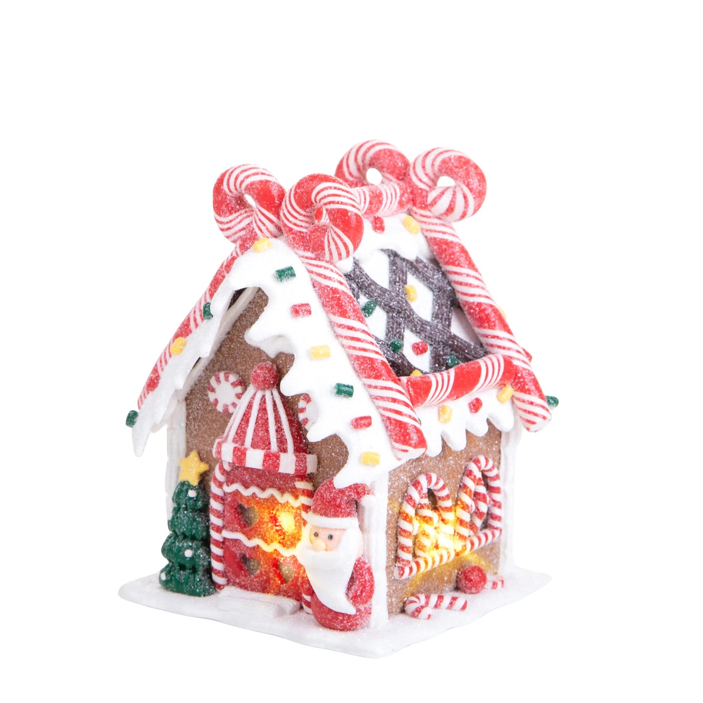 Casetta di Natale Decorativa con Luci LED – H 14,5 cm