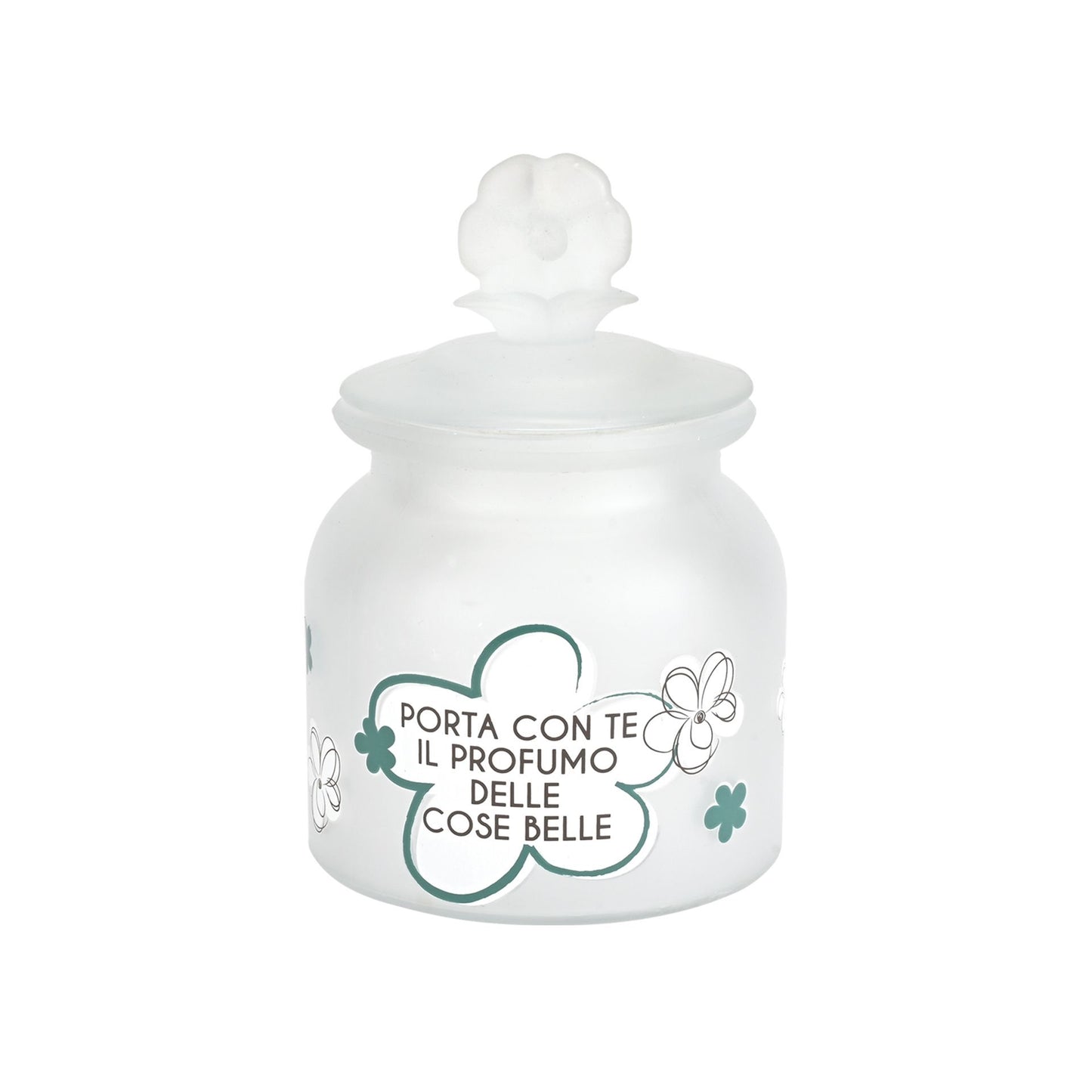 Wald Barattolo in Vetro Satinato con Coperchio Collezione Modì – Contenitore Decorativo 11x15 cm