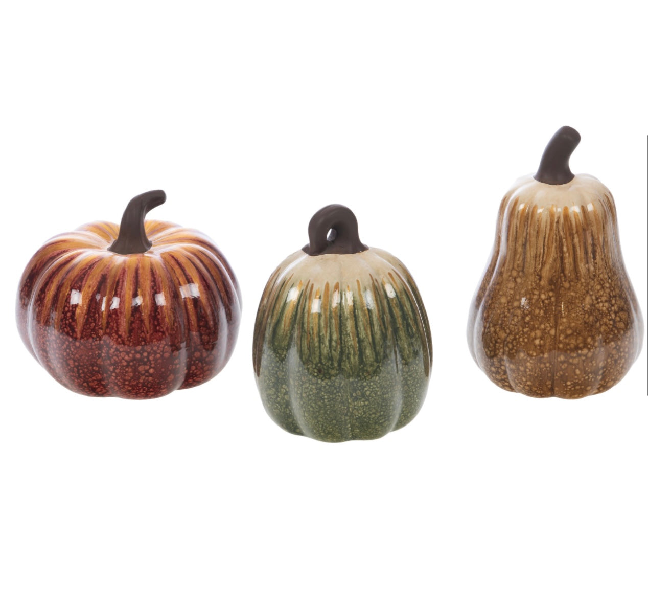 Zucca decorativa in terracotta verde – H18 cm