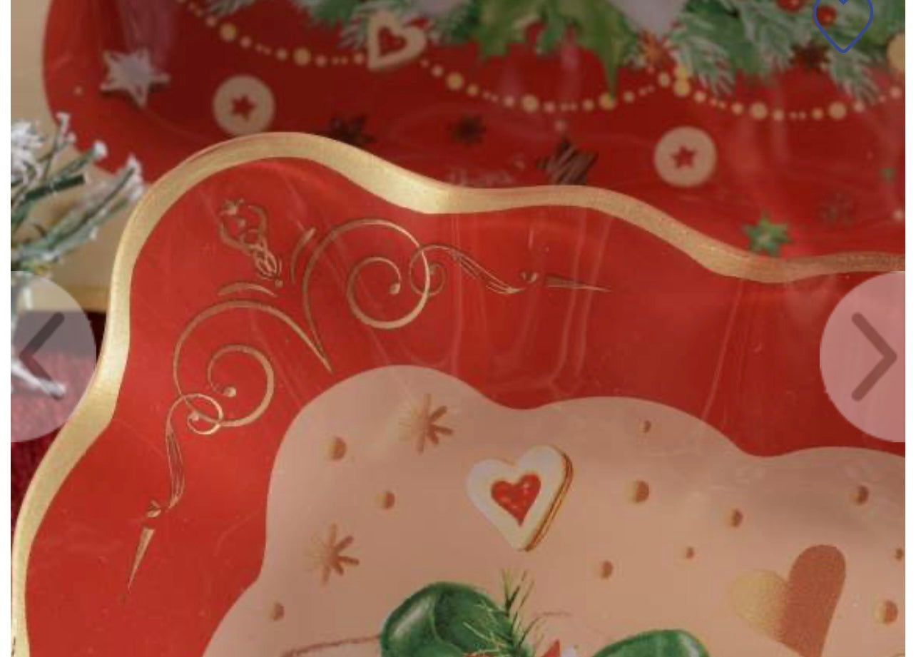 Piatti quadrati in vetro decorati “Delizie Natalizie”