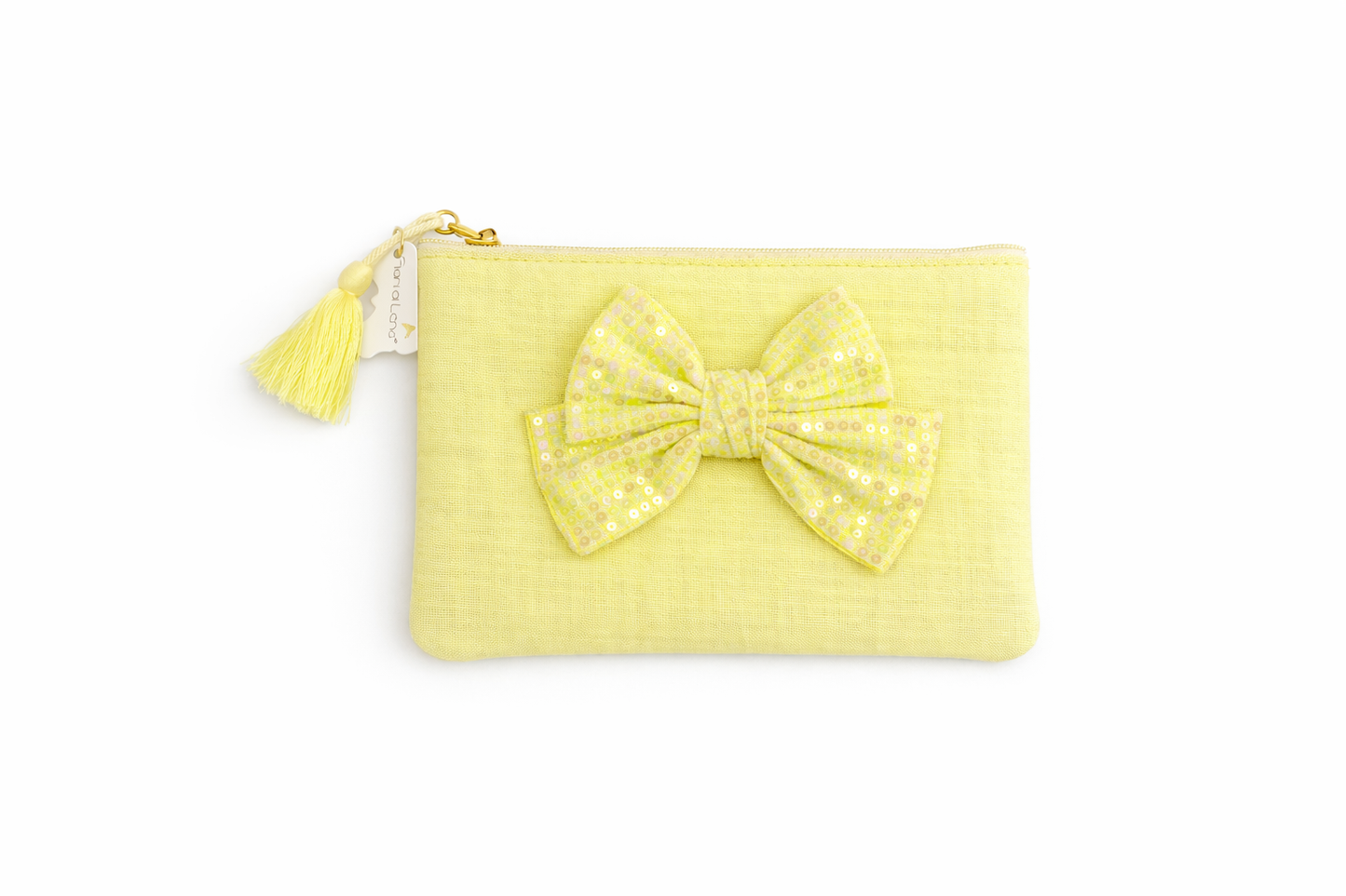 Pochette trucco con fiocco e paillettes – Fiori di Lena