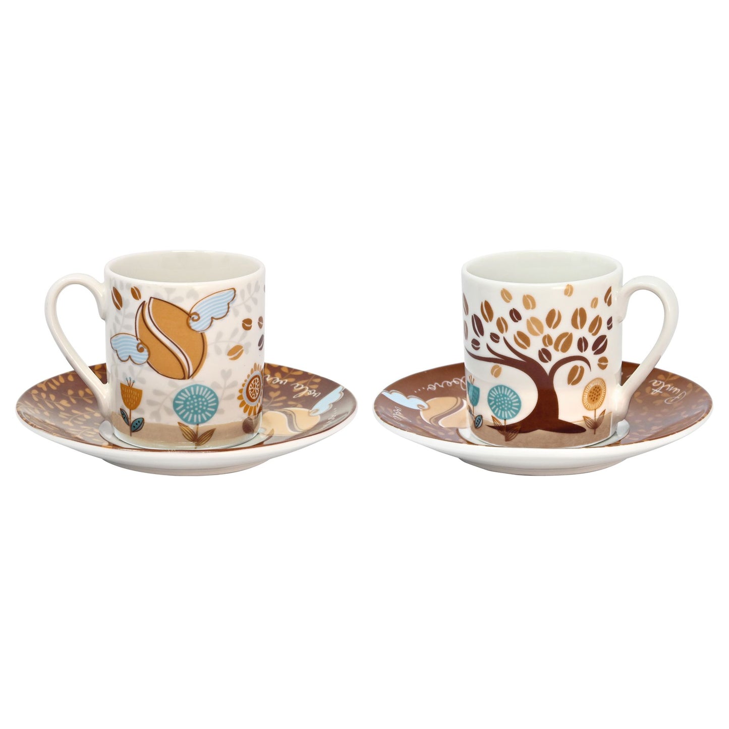 SET 2 TAZZE ESPRESSO CON  DECORO CAFFE' WALD