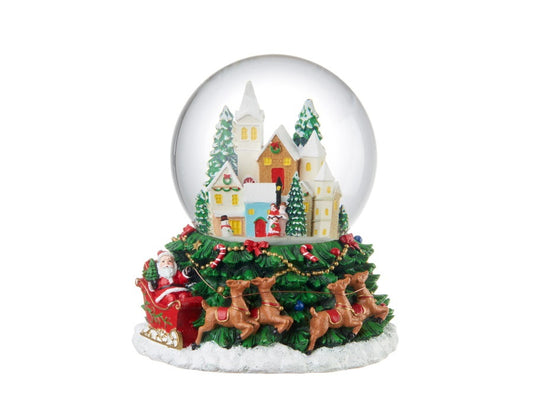 Boule de Neige con Villaggio e Babbo Natale – Storie Natalizie di L’Oca Nera