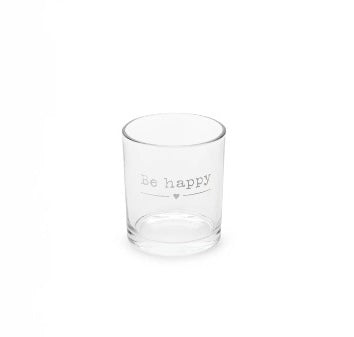 Set 6 Bicchieri in Vetro con Scritta “Be Happy” – Nuvole di Stoffa