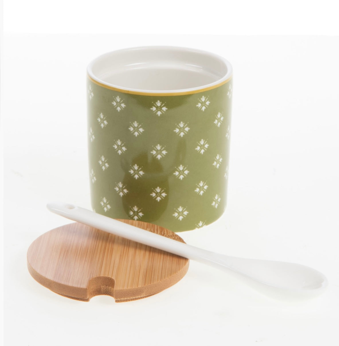 Contenitore con cucchiaio e tappo in legno Olivia di AMADEUS
