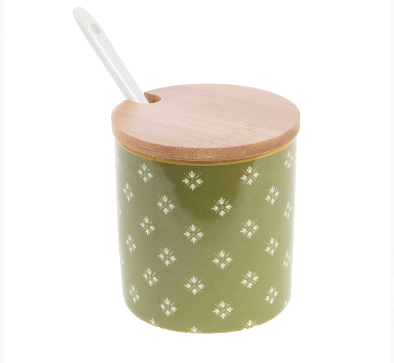Contenitore con cucchiaio e tappo in legno Olivia di AMADEUS