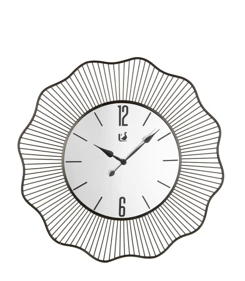 Orologio da parete in metallo e specchio Ø80 cm – L’Oca Nera