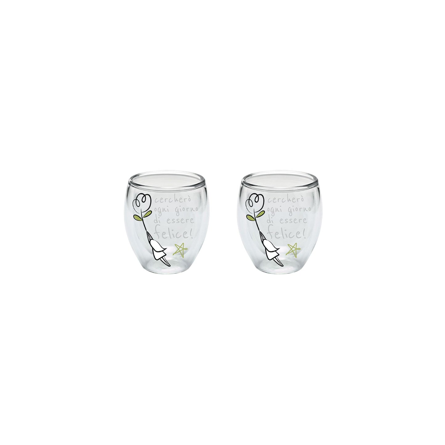 SET BICCHIERI CAFFE' IN BOROSILICATO CON DECORO NATURAL WALD