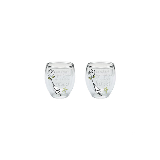 SET BICCHIERI CAFFE' IN BOROSILICATO CON DECORO NATURAL WALD