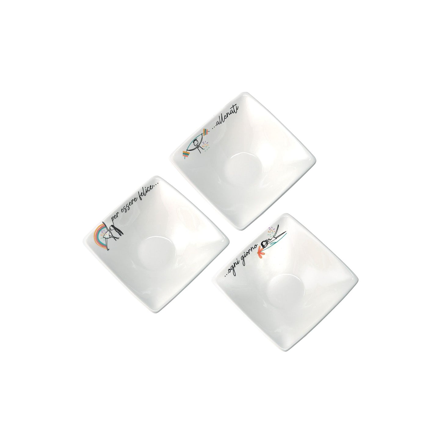 SET 3 BOLI CON DECORO RISI E SORRISI WALD