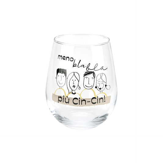 SET 6 BICCHIERI IN VETRO CON DECORO CIN CIN WALD