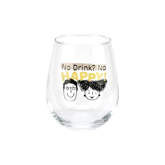 SET 6 BICCHIERI IN VETRO CON DECORO HAPPY WALD