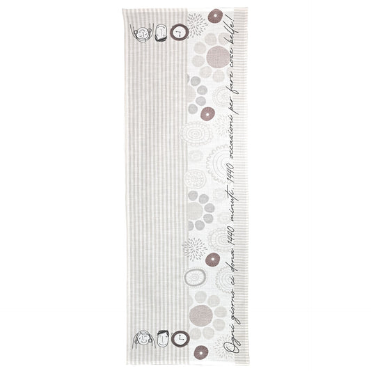 RUNNER CON DECORO MINIMAL  100% COTONE WALD