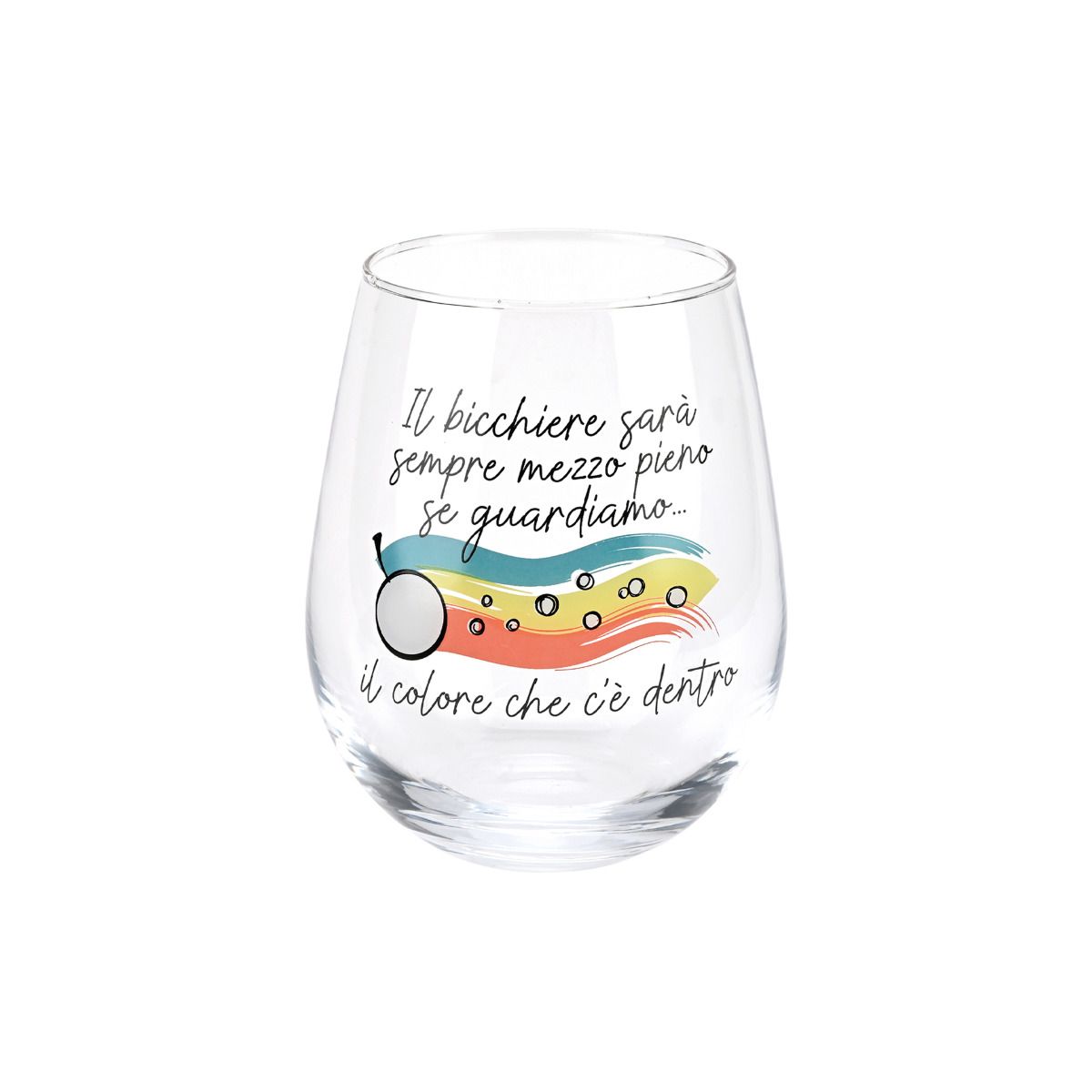 SET 6 BICCHIERI IN VETRO CON DECORO BICCHIERE MEZZO PIENO WALD