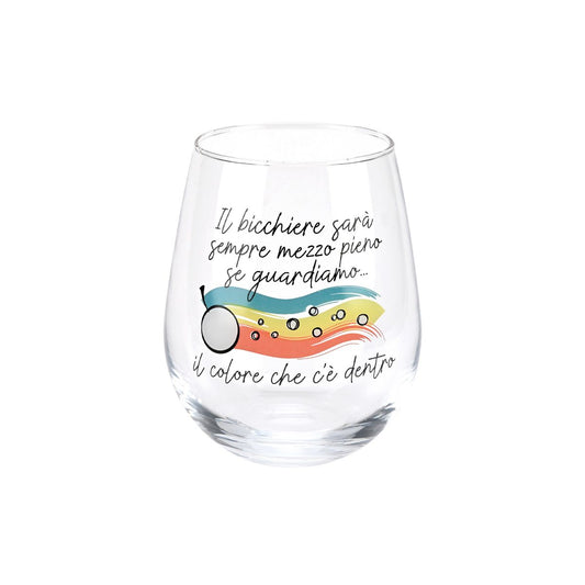 SET 6 BICCHIERI IN VETRO CON DECORO BICCHIERE MEZZO PIENO WALD