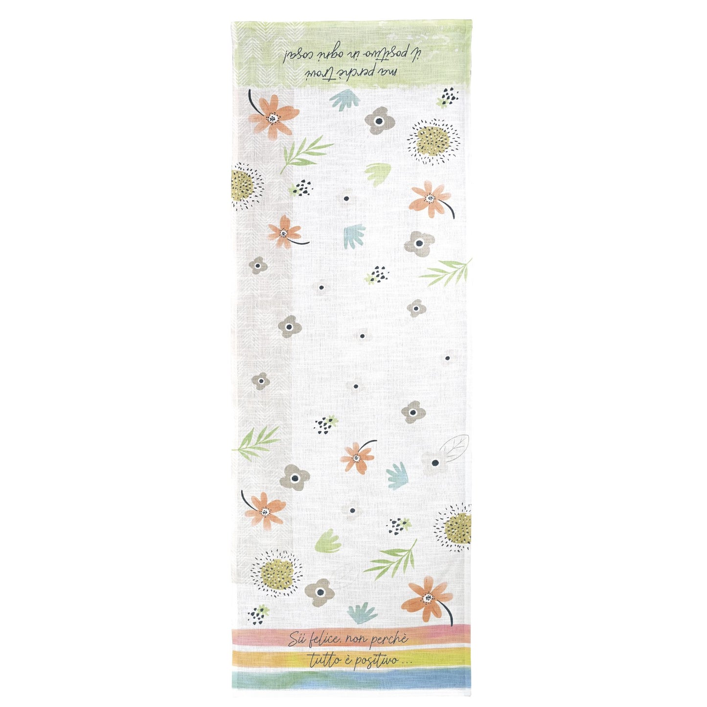 RUNNER CON DECORO RISI E SORRISI  100% COTONE WALD