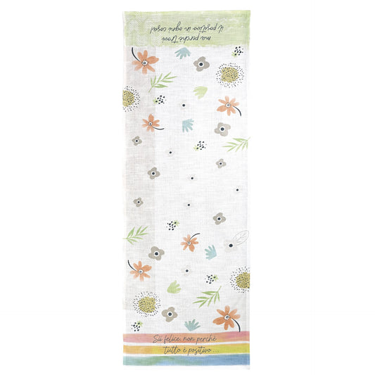 RUNNER CON DECORO RISI E SORRISI  100% COTONE WALD
