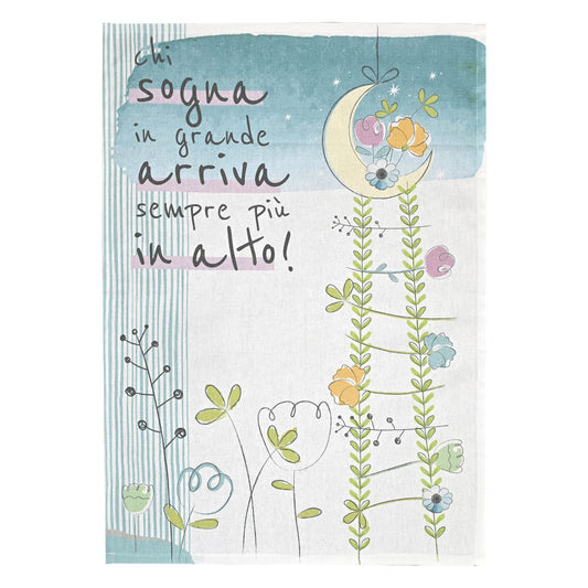 SET 2 STROFINACCI CON DECORO PRIMAVERA E CHI SOGNA 100% COTONE WALD