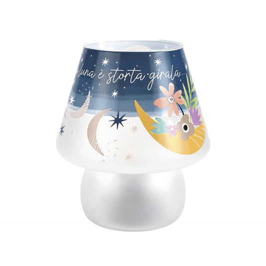 LAMPADA IN VETRO A BATTERIA CON  LED INCLUSO DECORO RISI E SORRISI WALD