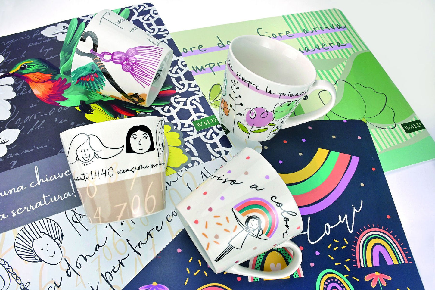 SET 4 TOVAGLIETTE AMERICANE DECORO CHIAVE WALD