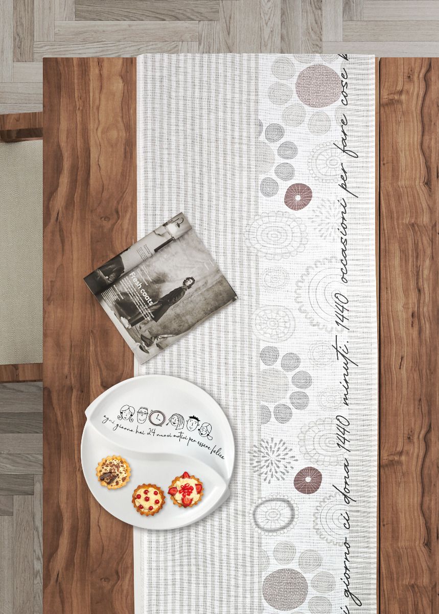RUNNER CON DECORO MINIMAL  100% COTONE WALD