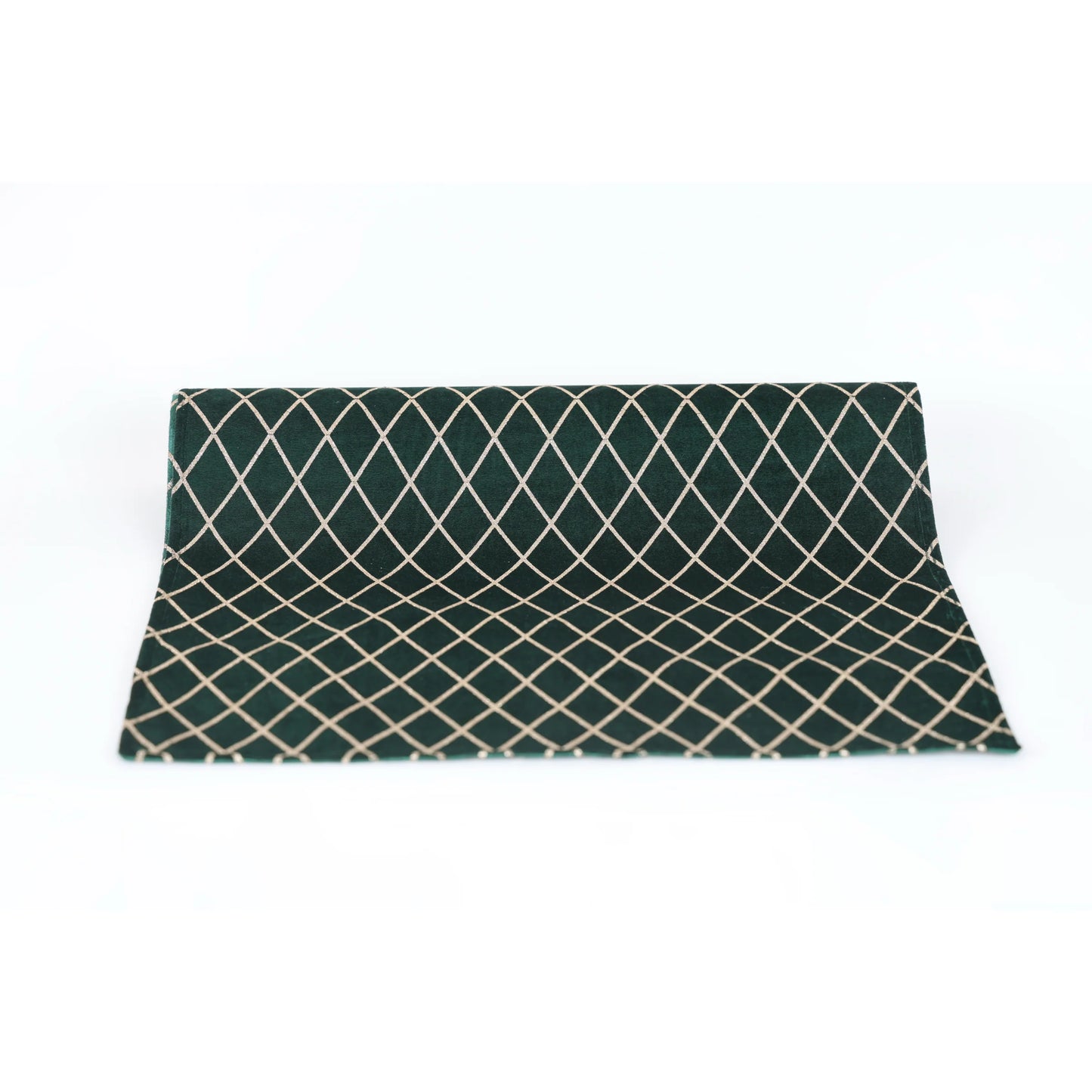 RUNNER NATALIZIO VERDE INGLESE CON GLITTER FIORI DI LENA