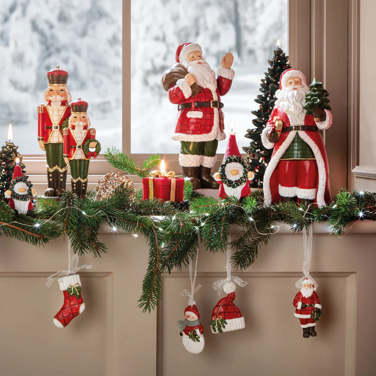 DECORO BABBO NATALE CON SACCO DONI L'OCA NERA