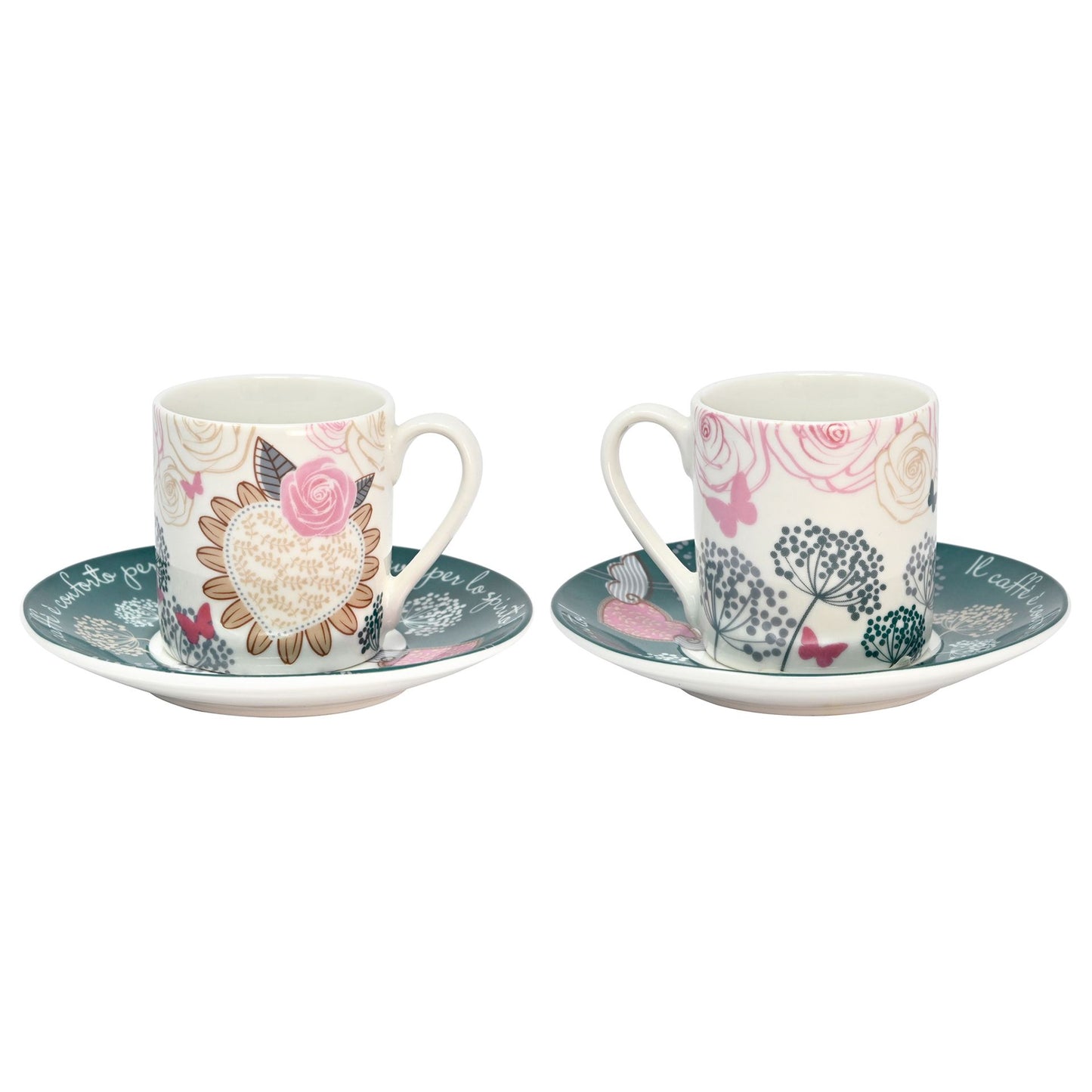 SET 2 TAZZE ESPRESSO CON  DECORO SOFFIO WALD